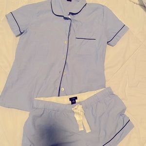 Jcrew button front short pajama set